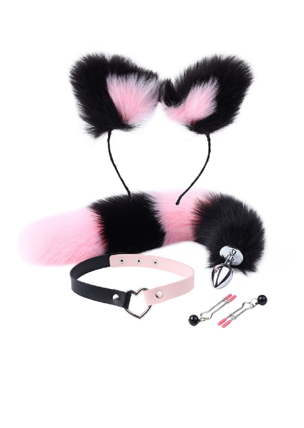 Set-Completo-Fox-Tail-Negro-Rosa